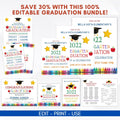 preschool pre k graduation ceremony invitation sign certificate diploma program template editable printable instant download